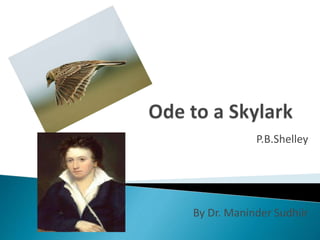 P.B.Shelley
By Dr. Maninder Sudhiir
 