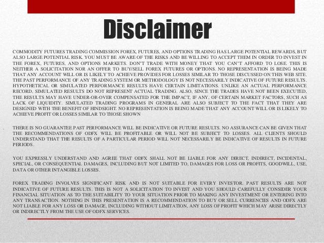 Forex market disclaimer