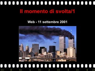 Il momento di svolta/1 <ul><li>Web - 11 settembre 2001 </li></ul>