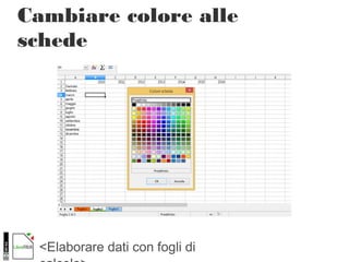 <Elaborare dati con fogli di
Cambiare colore alle
schede
 
