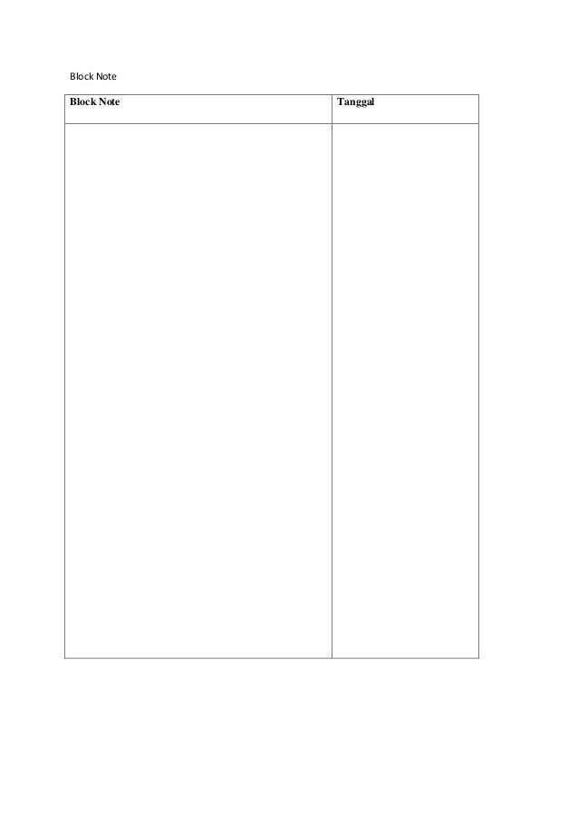 Contoh Lpt Dan Block Note Yang Sudah Diisi – TipCantik.com