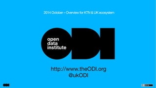 2014 October – Overview for KTN & UK ecosystem 
http://www.theODI.org 
@ukODI 
 