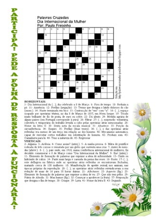 O dia internacional da mulher  