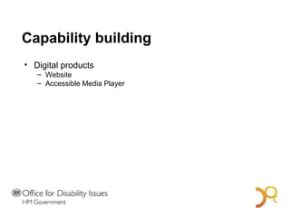 Capability building Digital products Website Accessible Media Player A Bold Vision for 2014 
