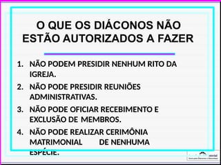 Guia pratico para exercer a função do diácono na igrejaO DIÁCONO E A ...
