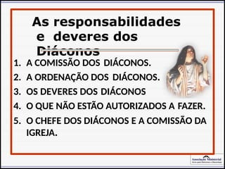 Guia pratico para exercer a função do diácono na igrejaO DIÁCONO E A ...