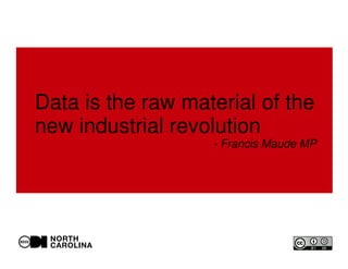 Data is the raw material of the
new industrial revolution
- Francis Maude MP
 