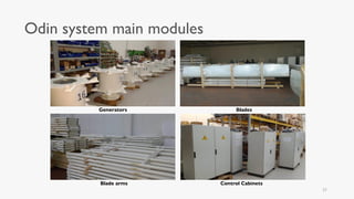 Odin system main modules
Generators
Blade arms Control Cabinets
Blades
21
 