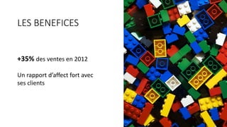 LES	BENEFICES
+35%	des	ventes	en	2012
Un	rapport	d’affect	fort	avec	
ses	clients
 