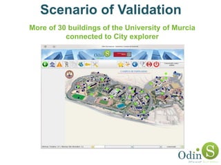 Scenario of Validation
More of 30 buildings of the University of Murcia
connected to City explorer
 