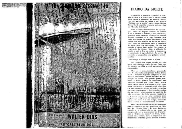 O diário da morte de milton terra verdi