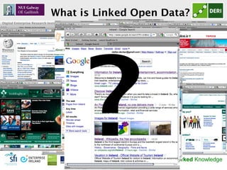 What is Linked Open Data?
Digital Enterprise Research Institute                               www.deri.ie




                                        ?     Enabling Networked Knowledge
 