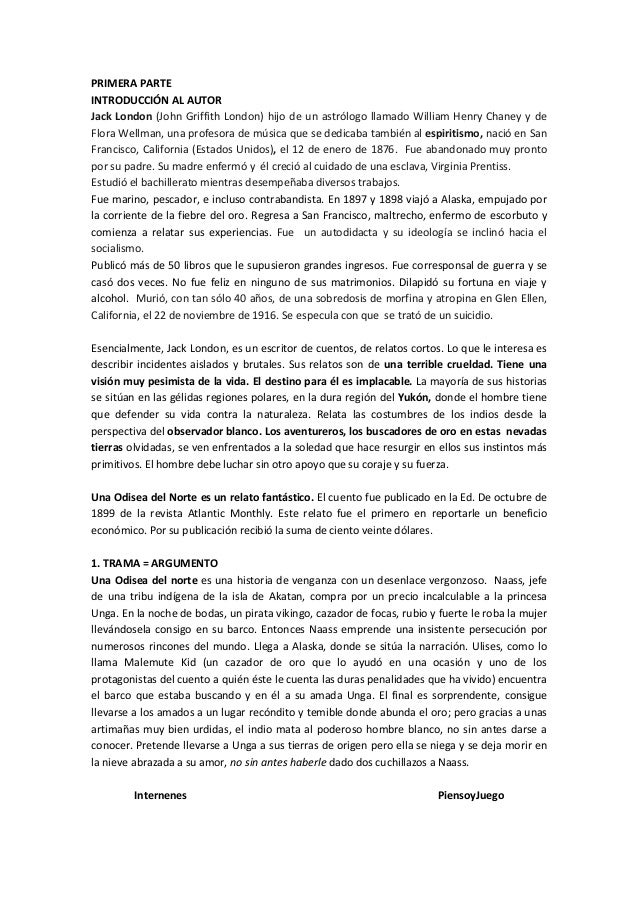 Odisea en el Norte. Un cuento de Jack London