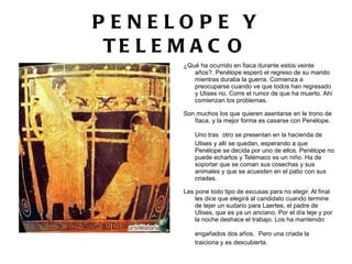 En esto llega el dueño de la cueva, un cíclope llamado Polifemo. Un cíclope es una criatura gigantesca con un solo ojo en medio de la frente. Polifemo es un pastor, de ahí que haya tantos quesos. Al entrar, tapa la entrada de la cueva con una roca que solo él puede mover. Ulises le pide hospitalidad, el cíclope sonríe y ante la mirada impávida de todos, devora a dos de los navegantes y se echa a dormir. Se repite la misma escena todas las noches. Ulises decide entrar en acción. 