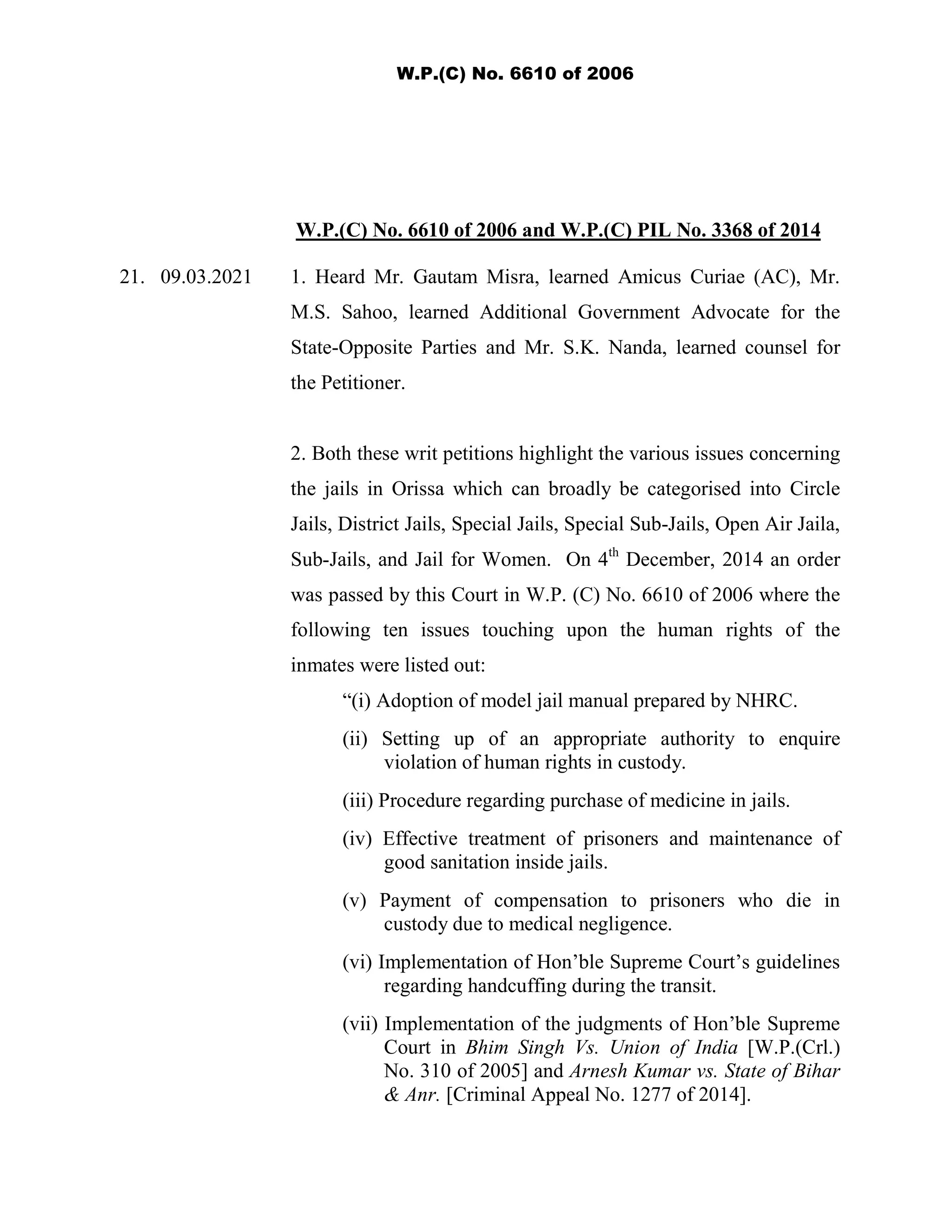 Odisha hc prison order PDF