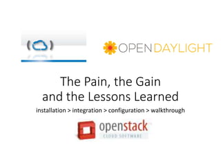 The Pain, the Gain
and the Lessons Learned
installation > integration > configuration > walkthrough
 