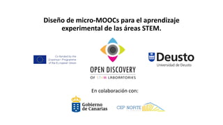 Diseño de micro-MOOCs para el aprendizaje
experimental de las áreas STEM.
En colaboración con:
 
