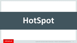 Copyright	©	2017, Oracle	and/or	its	affiliates.	All	rights	reserved.		| Confidential	– Oracle	Internal/Restricted/Highly	Restricted 37
HotSpot
 