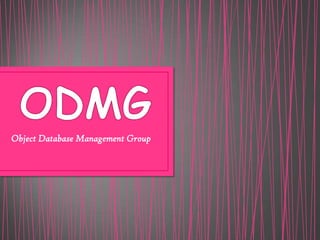 ODMG Object Database Management Group 
