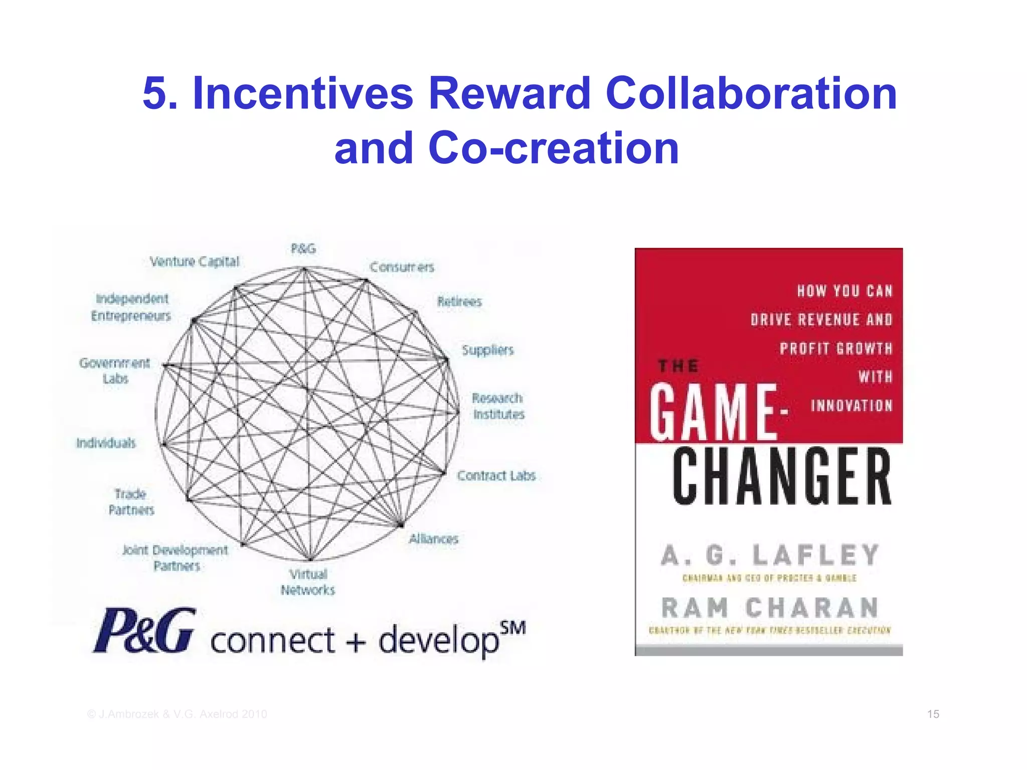 5. Incentives Reward Collaboration
                   and Co-creation




© J.Ambrozek & V.G. Axelrod 2010              15
 
