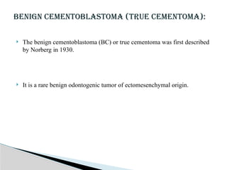 Comprehensive Overview of Benign Odontogenic Tumors and Lesions | PPTX