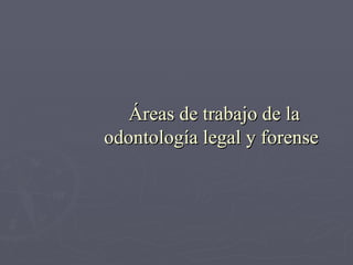 Áreas de trabajo de la odontología legal y forense   
