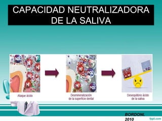 CAPACIDAD NEUTRALIZADORA
DE LA SALIVA
BORDONI.
2010
 