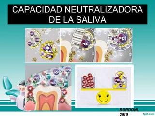 CAPACIDAD NEUTRALIZADORA
DE LA SALIVA
BORDONI.
2010
 