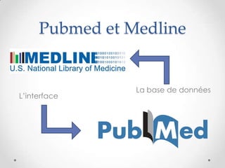 Pubmed et Medline


                La base de données
L’interface
 