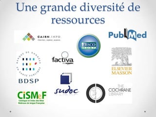 Une grande diversité de
      ressources
 