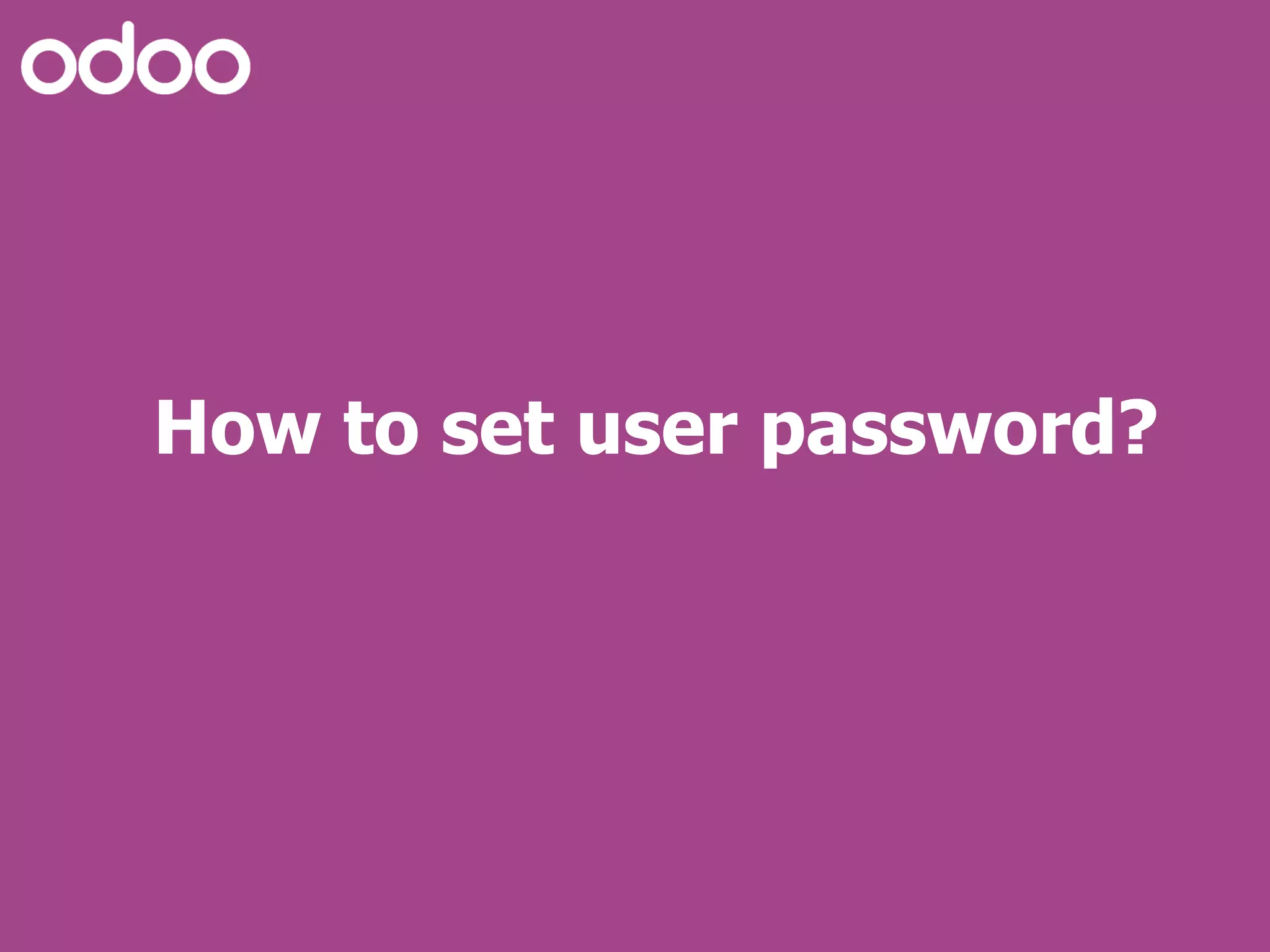 How to set user password?
 