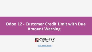 Odoo 12 - Customer Credit Limit with Due
Amount Warning
www.cybrosys.com
 