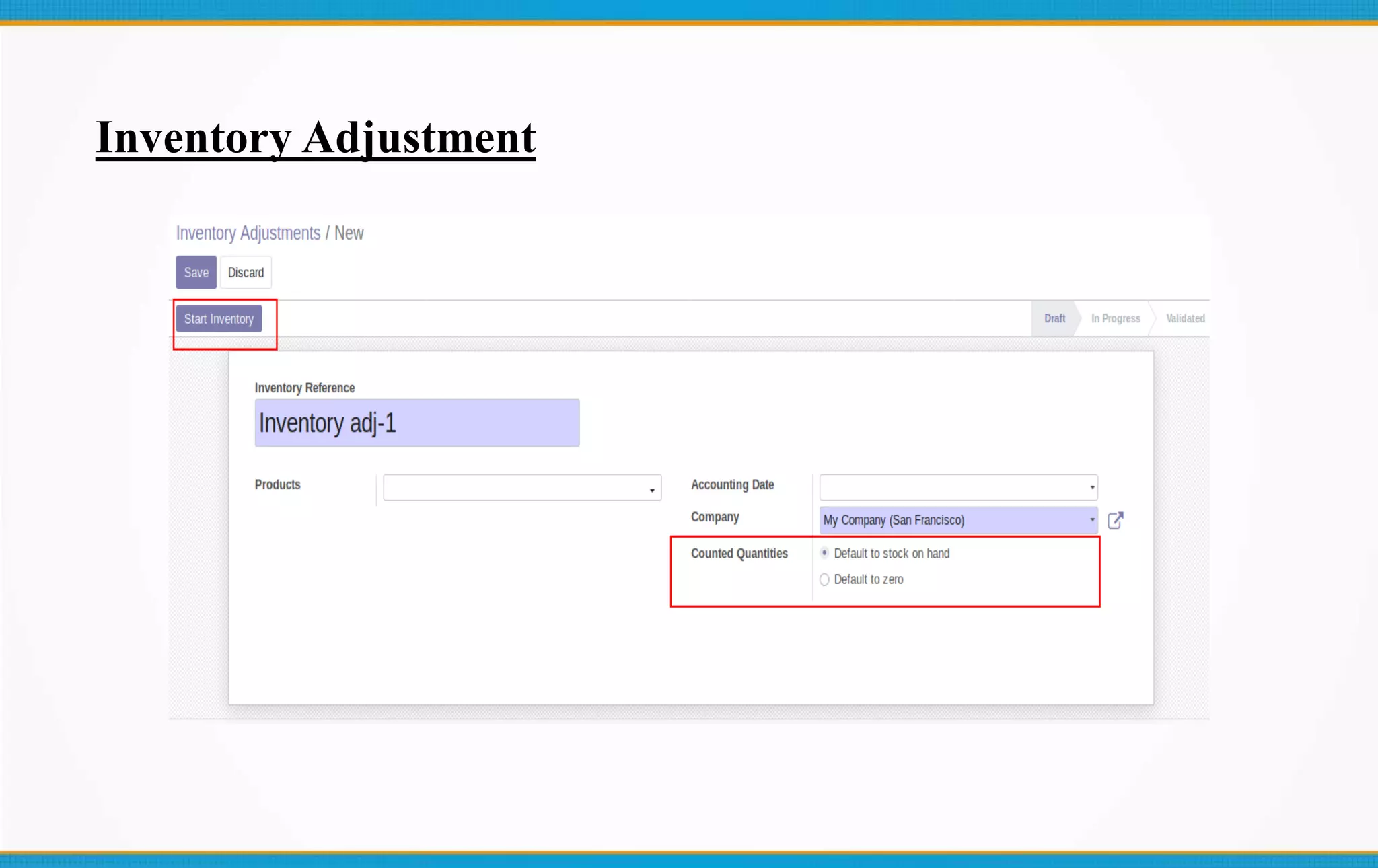 Inventory Adjustment
 