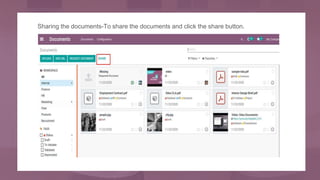 Sharing the documents-To share the documents and click the share button.
 