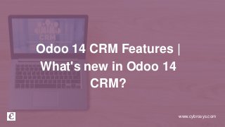 www.cybrosys.com
Odoo 14 CRM Features |
What's new in Odoo 14
CRM?
 