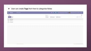 ❖ User can create Tags from here to categorise Notes
 