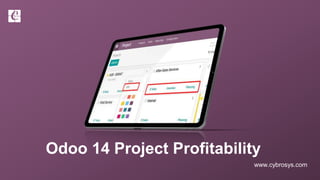 www.cybrosys.com
Odoo 14 Project Profitability
 