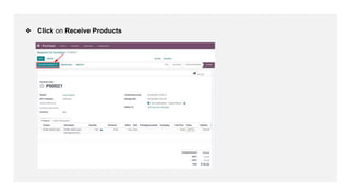 ❖ Click on Receive Products
 