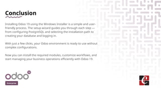 Odoo 19 Installation Guide Using the Odoo Windows Installer | PPTX
