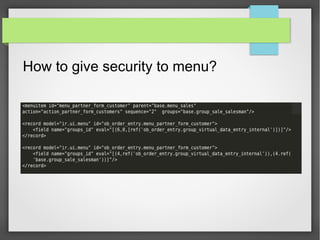 How to give security to menu?
 