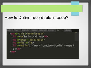 How to Define record rule in odoo?
 