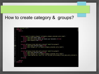 How to create category & groups?
 