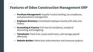 Odoo Construction Management System by CandidRoot | PDF