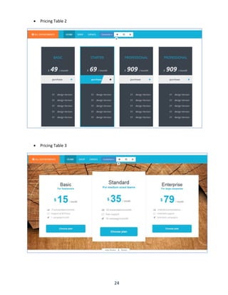 24
 Pricing Table 2
 Pricing Table 3
 