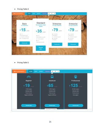 25
 Pricing Table 4
 Pricing Table 5
 