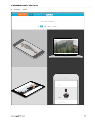 USER MANUAL – Crafito Odoo Theme
www.appjetty.com 34
• Showcase 2 Column
 