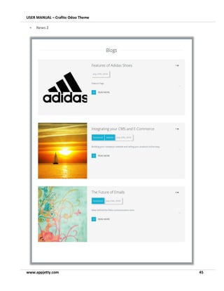 USER MANUAL – Crafito Odoo Theme
www.appjetty.com 45
• News 2
 