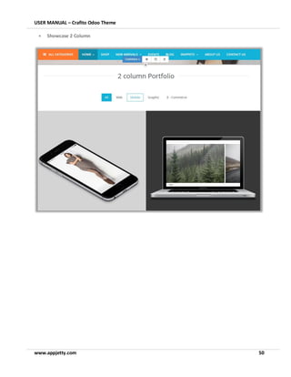USER MANUAL – Crafito Odoo Theme
www.appjetty.com 50
• Showcase 2 Column
 