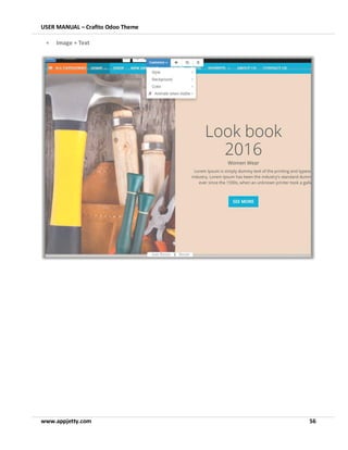 USER MANUAL – Crafito Odoo Theme
www.appjetty.com 56
• Image + Text
 