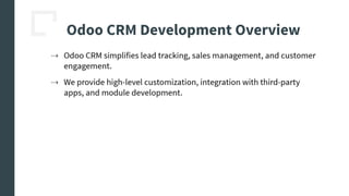 Odoo CRM Development Services by CandidRoot Solutions | PDF